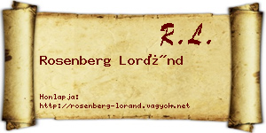 Rosenberg Loránd névjegykártya